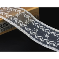 Orient Lace Craft White Organza Lace And Border Material For Suits,Saree(5.5 Cm)Qty 10 Yards,Used As Trims,Embroidery Lace,Applique,Fabric Lace,Sewing Supplies,Cotton Lace Work,Dupatta Lacebridal,Diy.
