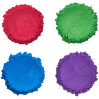 Vedanum Pixels Premium Mica Colors, Pearl Finish Pigments For Soap Making, Cosmetics, Art & Craft - Red, Green, Blue Purple