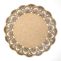 Adikala Mandala Floral Cutout Mdf Base For Diy | For Decorations, Festival Gift, Wedding Decorations 12 Inch
