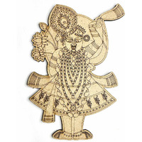 Adikala Shreenath Ji Engraved Cutout Design | Diwali | Dussehra | Room Decor | Festival Gift | For Diy Craft 6.Inch