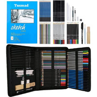 Tusmad 72Pcs Drawing & Art Supplies Kit Colored Sketching Pencils For Artists Kids Adults Teens, Professional Case, Sketchpad, Watercolor & Metallic Pencil Beginners Coloring Set