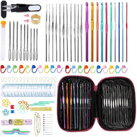 127 Pcs Crochet Kit For Beginners, Crochet Hooks Kit, Crochet Needles Set With Storage Bag, Aluminum Crochet Hooks With Stitch Markers And Large-Eye Blunt Needles For Experienced Crochet Hook Lovers