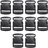 Aakriti Heavy Duty Quick Release Buckles Single Adjustable Clips Snaps For Nylon Strap Backpack Fanny Pack Webbing Belt Dog Collars Sturdy (For 1 Inch Strap, 10 Pcs)