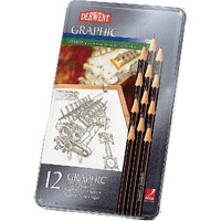 Derwent Graphic Hard Graphite Drawing Pencils, Drawing & Writing, Ideal For Sketching, Professional Quality - 34213 (Set Of 12, B-9H)