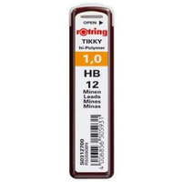 Rotring Replacement Leads For Tikky Mechanical Pencils - 1.0 Mm Hard Black (Hb) - Pack Of 10 (S0312700)