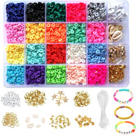 4200 Pieces Flat Round Seed Pony Beads For Bracelet Making Seed Beads Kit,Nnhom 6Mm Flat Beads For Jewelry Making Necklace Earring Diy Craft Set With All Accessories,20 Colors Polymer Clay Disc Beads