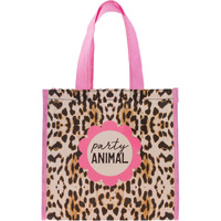 Stephen Joseph Large Recycled Gift Bags, Reusable Multipurpose Waterproof Gift Bag With Handles For Birthday Parties/Shopping, Multicolored Bag With Cute Designs For Kids (Leopard)