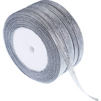 Diy Crafts Rolls 0.24 Inch Glitter & Metallic Ribbons For Gifts Wrapping Decorations - Silver (Roll 1X # No 1, 1X Silver Ribbons)