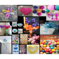 Diy Crafts Random Color Set # 1, 10 Mtr, Polyester Ribbon For Floral Arrangement, Bouquet, & Big Artwork Projects No Fading Woven Ribbon Mix Sizes Mix Col (Random Color Set # 1, 10 Mtr)