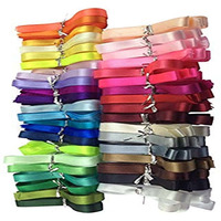 Diy Crafts 15 Pcs, Polyester Ribbon, 1-2"Inch Satin Double Face Solid Polyester Ribbon 14-25 Shade Unsorted Bulk Lots For Decoration Arrangement Gifting Wrapping (Pack Of 15 Pcs, Polyester Ribbon)