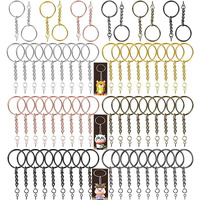 Diy Crafts Gold, Pack Of 100 Pcs, Split Key Rings With Chain Bulk With Sw(Gold, Pack Of 100 Pcs)