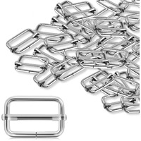 Diy Crafts Slide Buckle 1 Inch Metal Triglide Slides Rectangle Adjustable Webbing Slider For Fasteners, Strap, Backpack (Design No # 1, Pack Of 30 Pcs)