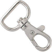 Diy Crafts Metal Lobster Claw Clasps - Wide 3/4 Inch D Ring - 360 Swivel Trigger Snap Hooks By Specialist Id (Pack Of 25 Pcs, Silver)