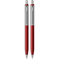 Scrikss Vintage 51 Ball Point Pen & 0.7Mm Mechanical Pencil Glossy Burgundy Lacquered Metal Lower Body Stainless Steel Upper Body Chrome Plated Brass Accessories