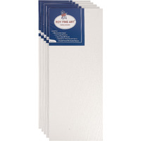 Worison Roy Fine Art Cotton Canvas Board Medium Grain 5 X 12 Inch With 4Mm Board Backing - Pack Of 5 - White