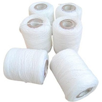 Sorzy 50 Gram Unbreakable Cotton Yarn Thread For Making Flower Garland And Craft Making, White, Pack Of 6