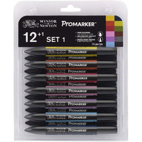 Winsor & Newton Promarker - Twin Tip - Alcohol Based - Promarker Set 1, Multicolor