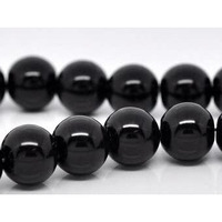 Ritika Craft Plastic 12Mm Beads/Moti For Jewellery Making/Craftwork/Decorations 100Pcs (Black)
