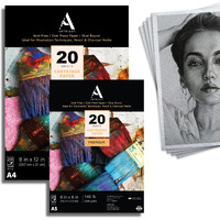Artright Drawing & Sketching Paper Combo Of A4 (20 Sheets) & A5 (20 Sheets) - Handmade Drawing & Sketching Papers For Pencil, Charcoal, Ink And Mixed Media