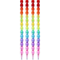 Worison Pearls Moti Design Non-Sharpening Stacking Pencil Set Of 4Pc, 14 Pearls In Each Pencil