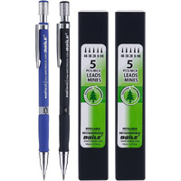 Worison 2 Pieces Mechanical Pencils Combo 2.0 Mm 2B With 2 Case Refills For Drawing, Crafting, Art Sketching Blue And Black