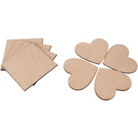 Amazon Brand  Umi Square And Heart Mdf Boards For Craft Work Of 5 Inch Size 4 Pc Each
