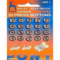 Paushak Boutique (Snap Fasteners) Pony Tich Buttons Size1 (2 Cards)