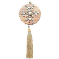 Paushak Boutique Beautiful Wooden Kundan Tassel Button For Indian Dresses For Kurties,Gowns And Party Wears Dresses (Piece Of 1)