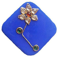 Paushak Boutique Royal Blue Kundan Handwork Button For Indian Dresses For Kurties,Gowns And Party Wears Dresses (Piece Of 3)