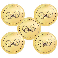 Paushak Boutique Beautiful Golden Black Bow Printed Button For Indian Kurties,Gowns,Party Wears Dresses (Piece Of 5)