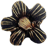 Paushak Boutique Beautiful Black Golden Woolen Flower Button For Indian Dresses For Kurties,Gowns And Party Wears Dresses (Piece Of 5)