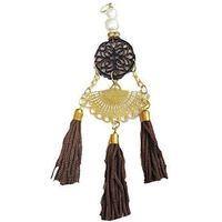 Paushak Boutique Fancy Golden Brown Tussle Buttons For Kurties Gowns And Party Wears Dresses (Set Of 2)