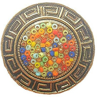 Paushak Boutique Beautiful Multicolour Glass Beads Button (Piece Of 3)