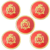 Paushak Boutique Golden Red Designer Button For Indian Dresses For Kurties,Gowns And Party Wears Dresses (Piece Of 5)