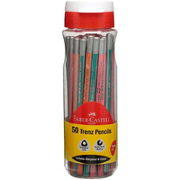Faber-Castell 50 Trenz Pencil Sipper  50 Pencils In A Reusable Water Bottle Sipper | Ergonomic Grip, Includes Sharpener & Eraser | Ideal For School, Writing & Drawing