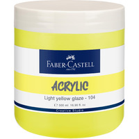 Faber-Castell Creative Studio Acrylic 500Ml Jar - Light Yellow Glaze 104
