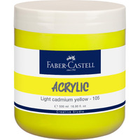 Faber-Castell Creative Studio Acrylic 500Ml Jar - Light Cadmium Yellow 105