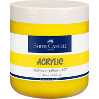 Faber-Castell Creative Studio Acrylic 500Ml Jar- Cadmium Yellow 107