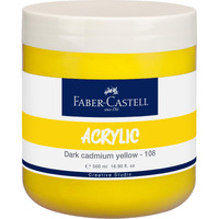 Faber-Castell Creative Studio Acrylic 500Ml Jar - Dark Cadmium Yellow 108