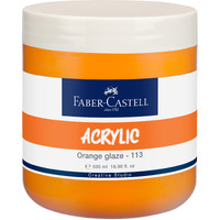 Faber-Castell Creative Studio Acrylic 500Ml Jar - Orange Glaze 113
