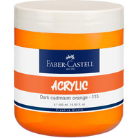 Faber-Castell Creative Studio Acrylic 500Ml Jar -Dark Cadmium Orange 115