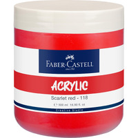 Faber-Castell Creative Studio Acrylic 500Ml Jar - Scarlet Red 118