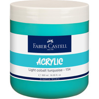Faber-Castell Creative Studio Acrylic 500Ml Jar - Light Cobalt Turquoise 154