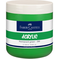 Faber-Castell Creative Studio Acrylic 500Ml Jar - Permanent Green 266