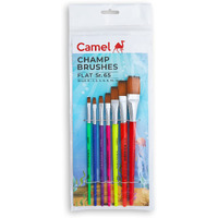 Camlin Champ Flast Brush Set - Pack Of 7 (Multicolor)