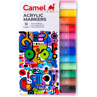 Camel Acrylic Markers 12 Shades, Bullet Tip