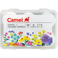 Camel Acrylic Pastel Shades 10Ml Each,6 Shades, Assorted