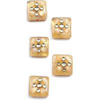 Paushak Boutique Beige Square Kundan Button (Piece Of 5)