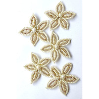 Paushak Boutique Off White Moti Flower For Decoration(Piece Of 5)