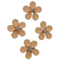 Paushak Boutique Beautiful Peach Flower Stone Button (Piece Of 4)